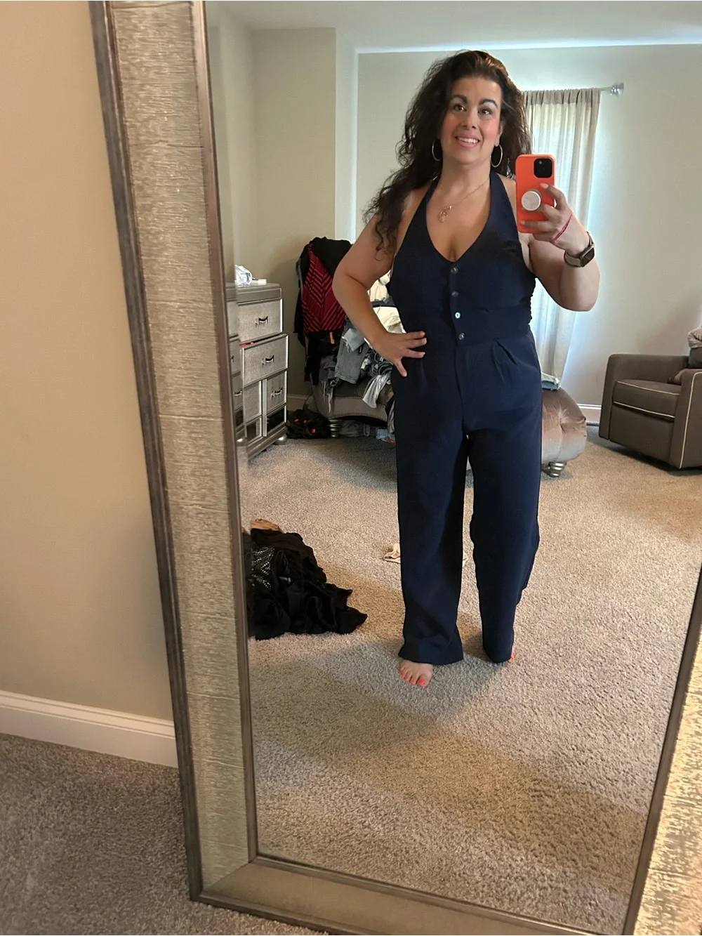 Remi Brook Navy Jumpsuit Size Large - Picture 3 of 3